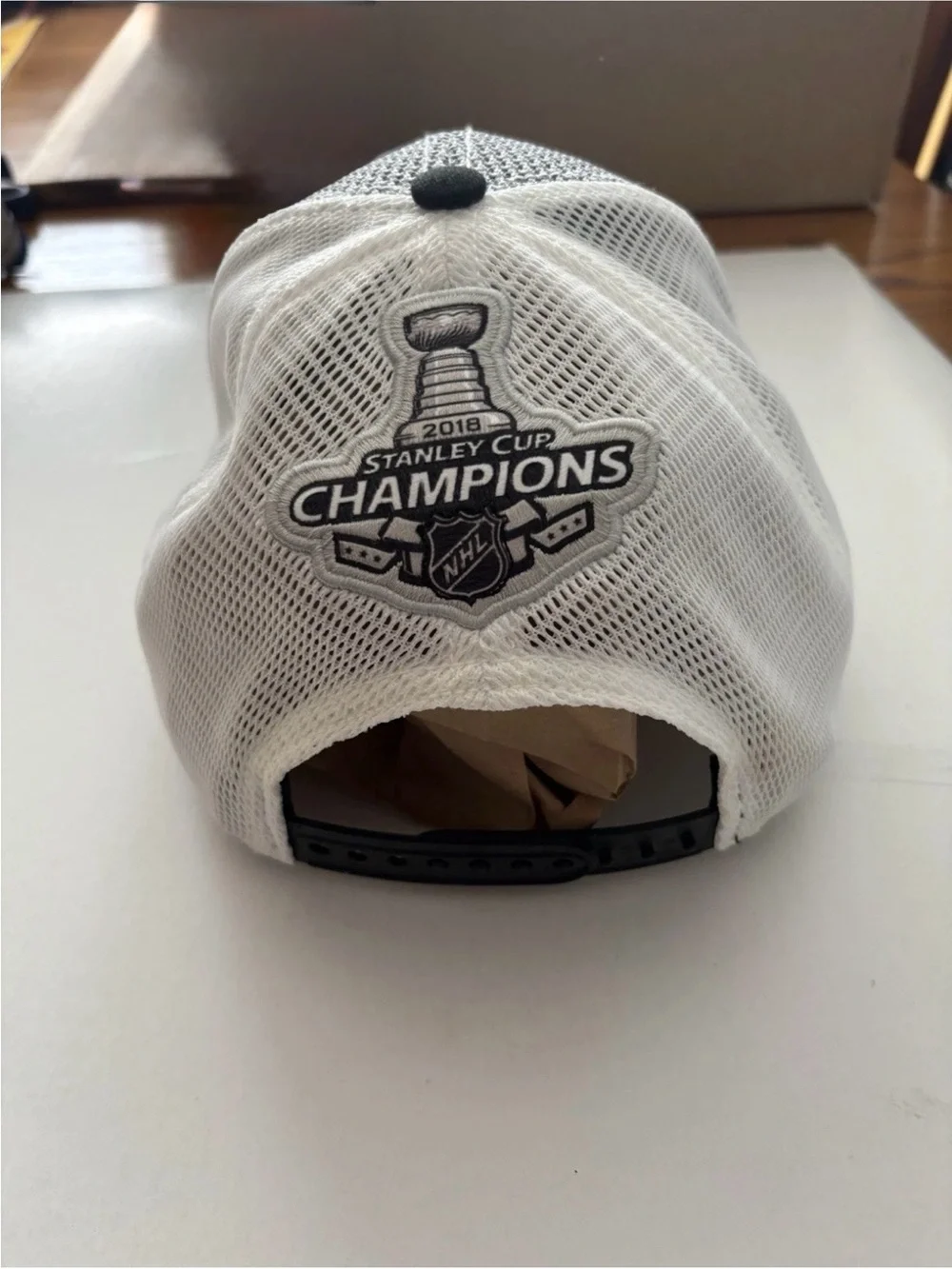 Fanatics Gray and Black CHAMPS Hat with Red/Blue Logo